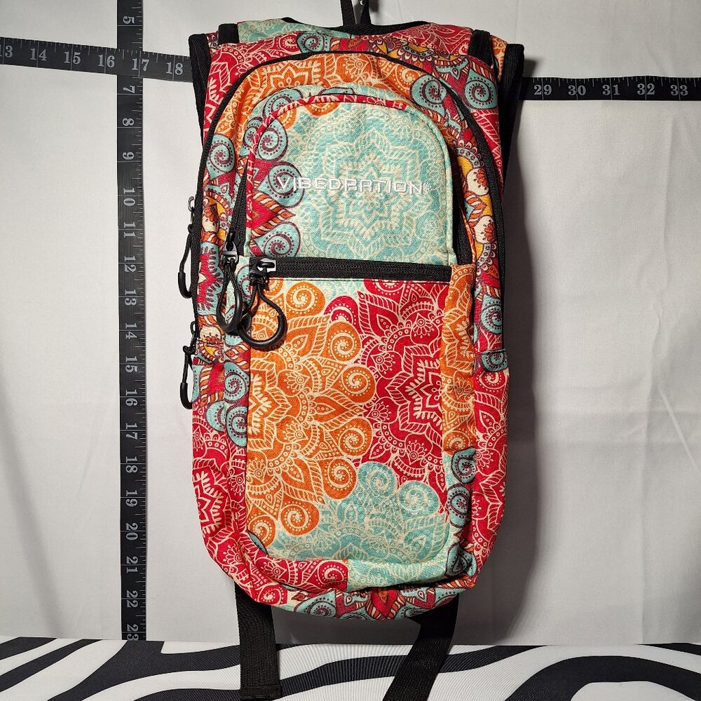 *SALE* Vibedration Hydration Backpack w/o bladder - turquoise/orange pattern